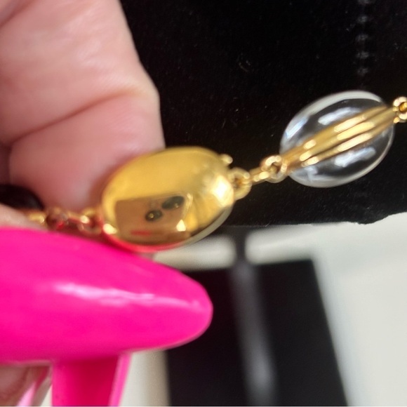 Swarovski rare black and clear beaded necklace with gold tone metal - Picture 3 of 6